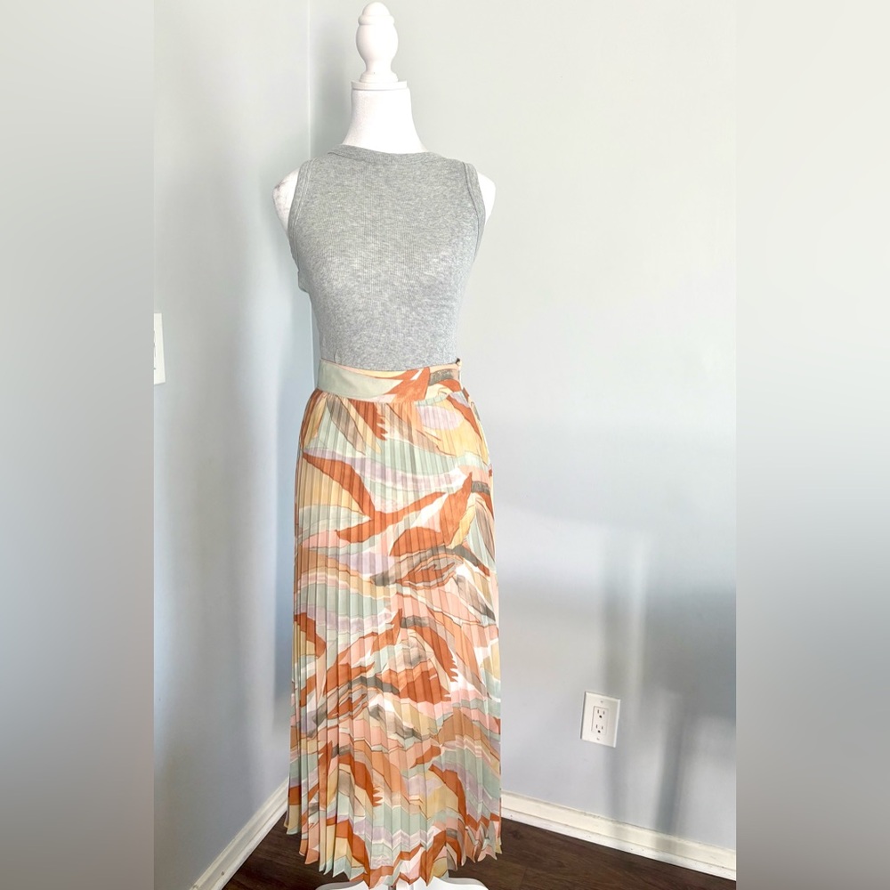 NWOT Sézane Multicolor Pleated Skirt - Picture 2 of 6